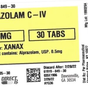 Alprazolam 0.5mg , 30tabs